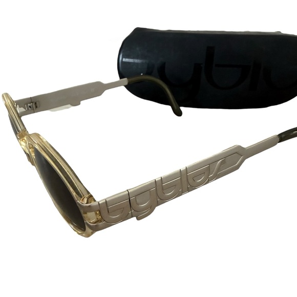 BYBLOS Rare 90s sunglasses vintage signature logo silver oval 165s main image 9